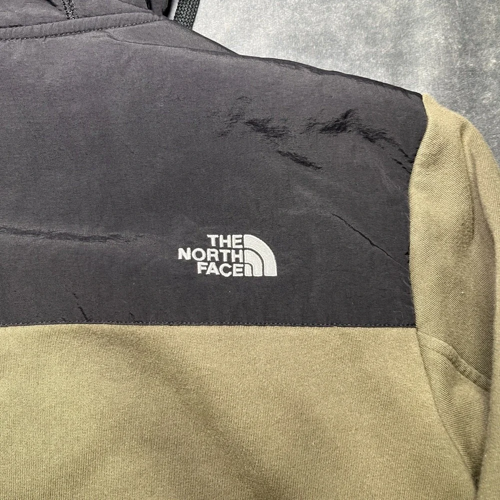 The North Face Rivington Jacket Men's Large Green Hooded Fleece Full Zip Snaps